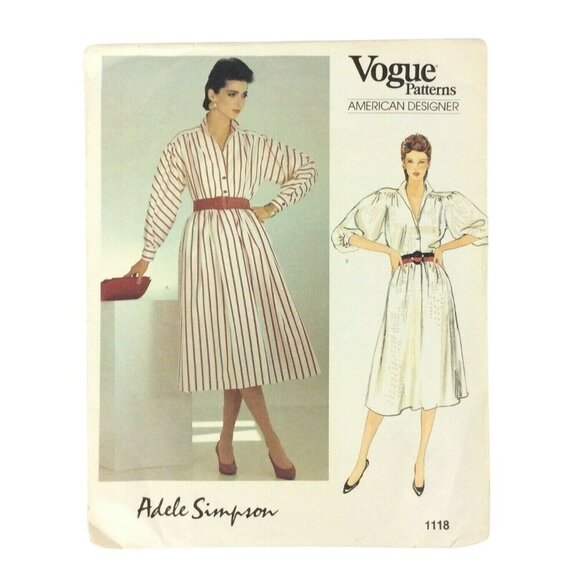 Vogue 1118 Adele Simpson Womens Dress Sewing Pattern Size 8-10-12 Uncut 80s - Picture 1 of 3